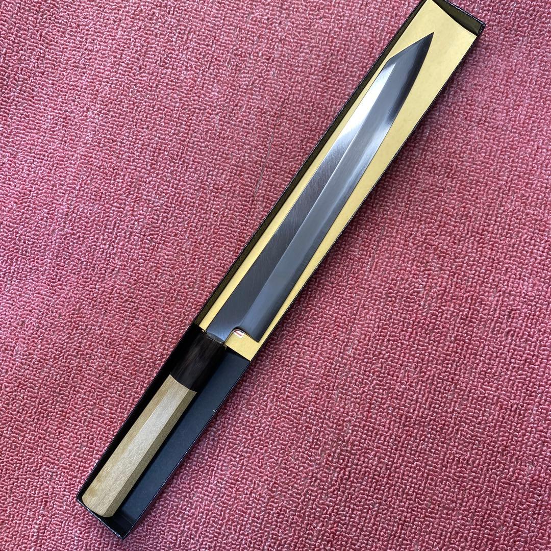 銀三　勘所切付柳刃包丁　240㎜ 8寸