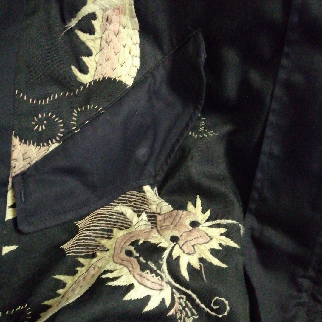 INK　インク　再構築　リメイク　チャイナドラゴン　モッズコート　刺繍　Lサイズ