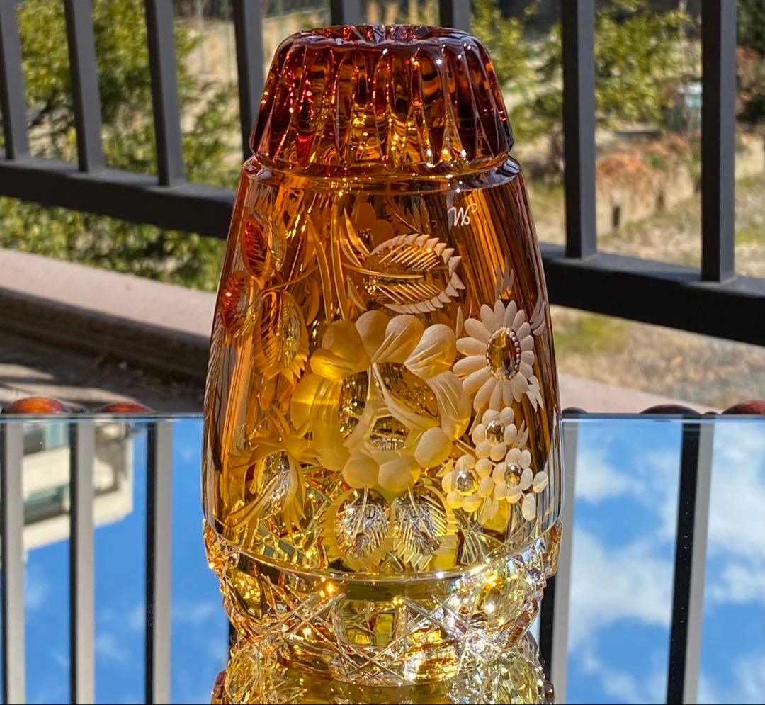 マイセンクリスタル　マイセンフラワー　花器　フラワーベース　極美品❣️