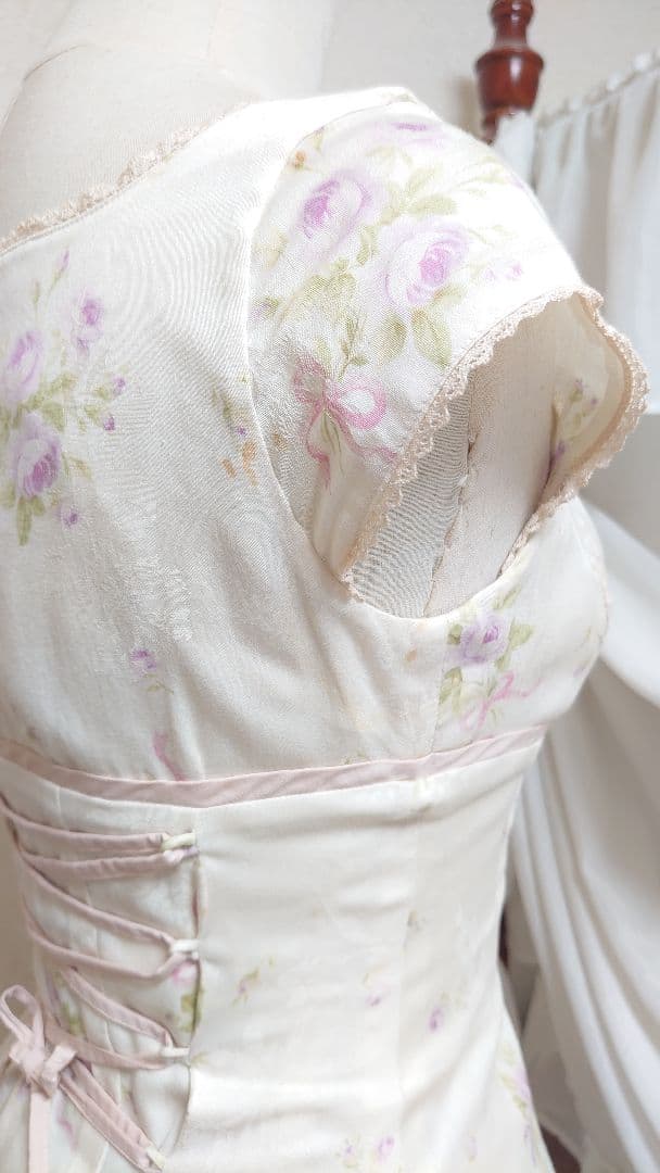 Mary Magdalene/プティブーケワンピース オフホワイト×ピンク