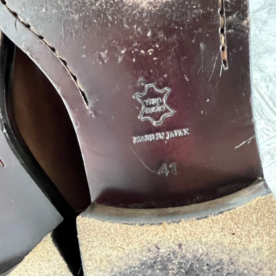 【美品】PADRONE ペコスブーツ　茶芯　本革　バックジップ　25.5㎝