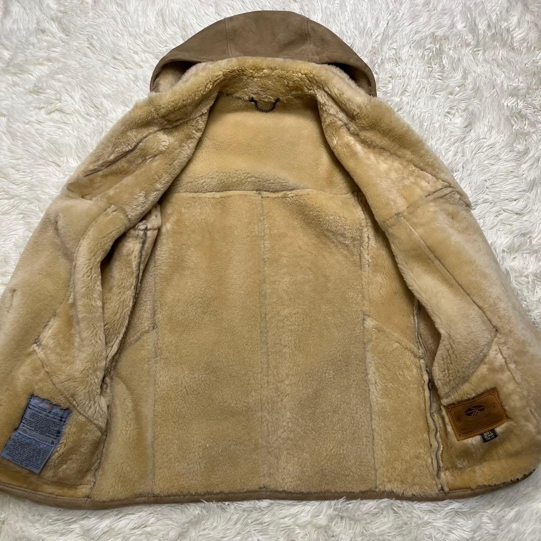 希少✨大きめ✨カンタベリー　ダッフルコート　リアルスエード　リアルムートン　L