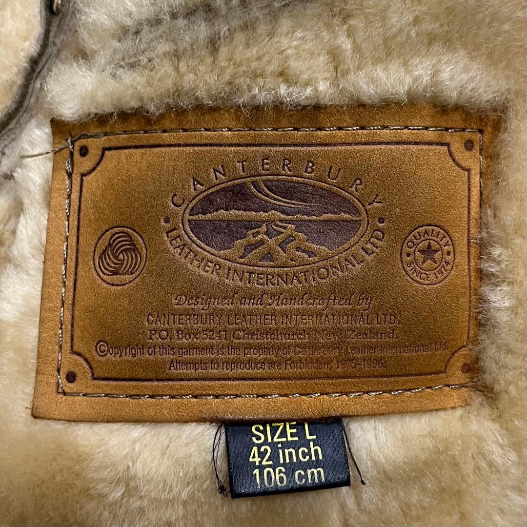 希少✨大きめ✨カンタベリー　ダッフルコート　リアルスエード　リアルムートン　L