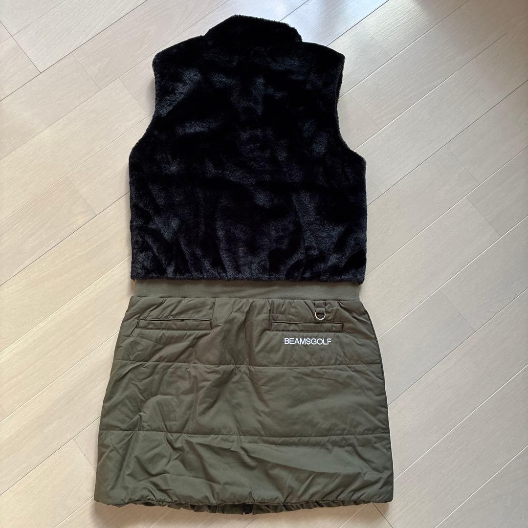 新品　BEAMS GOLF レディース ワンピース M 黒/オリーブ