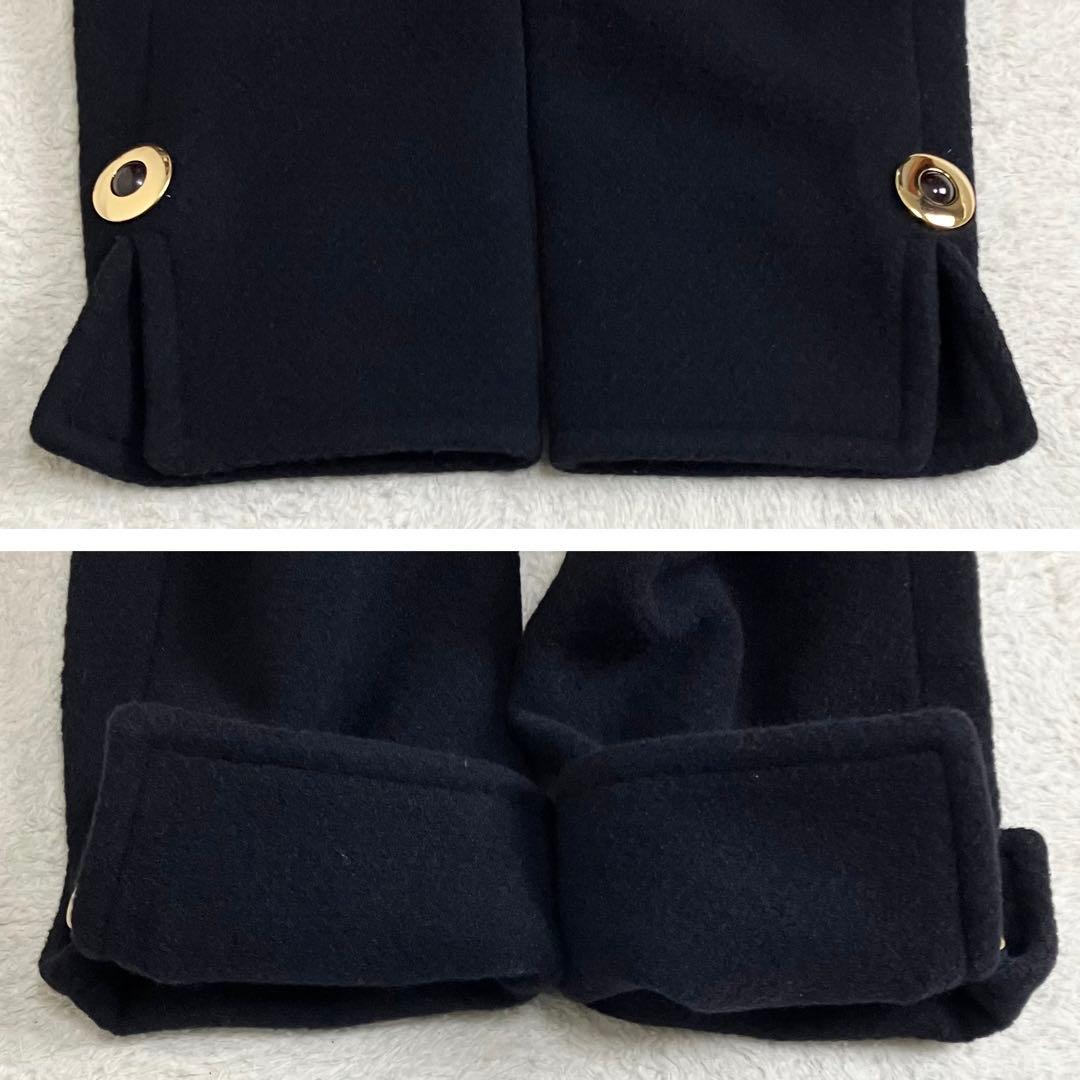 クリスチャンディオール　アンゴラ　ピーコート　ダブルブレスト　L 金ボタン　黒