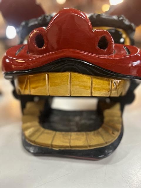 獅子頭　獅子舞　雄・雌　縁起物　実物木彫