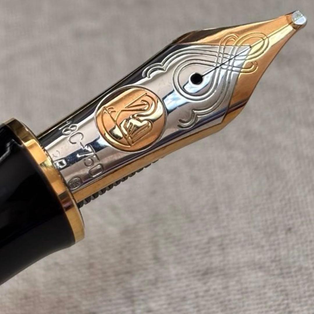 旧型緑縞ペリカンM1000万年筆3Bペン先pf刻印入り pelikan