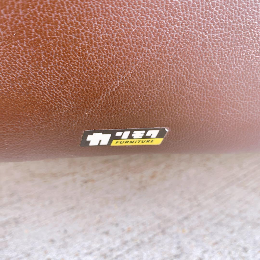 【送料無料】Karimoku カリモク レザー 1人掛けソファ 昭和レトロ 茶①