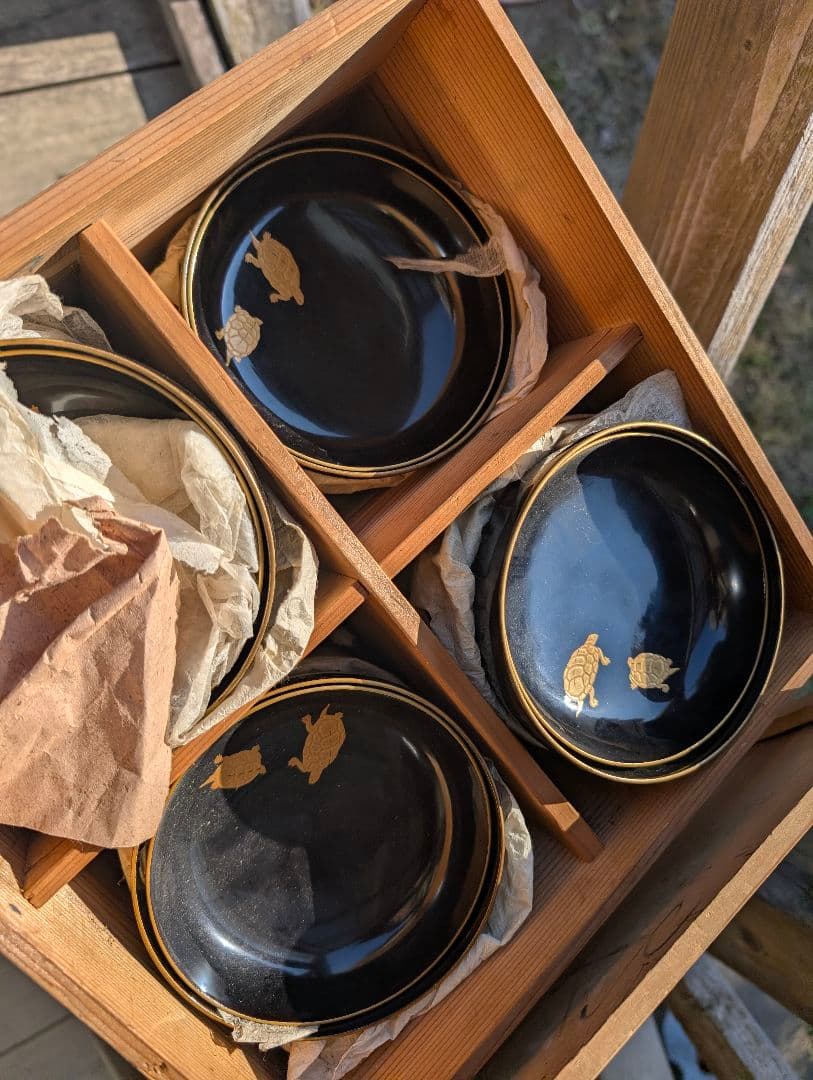 「こちらは専用出品です」明治時代 輪島塗 金蒔絵 椀 4客