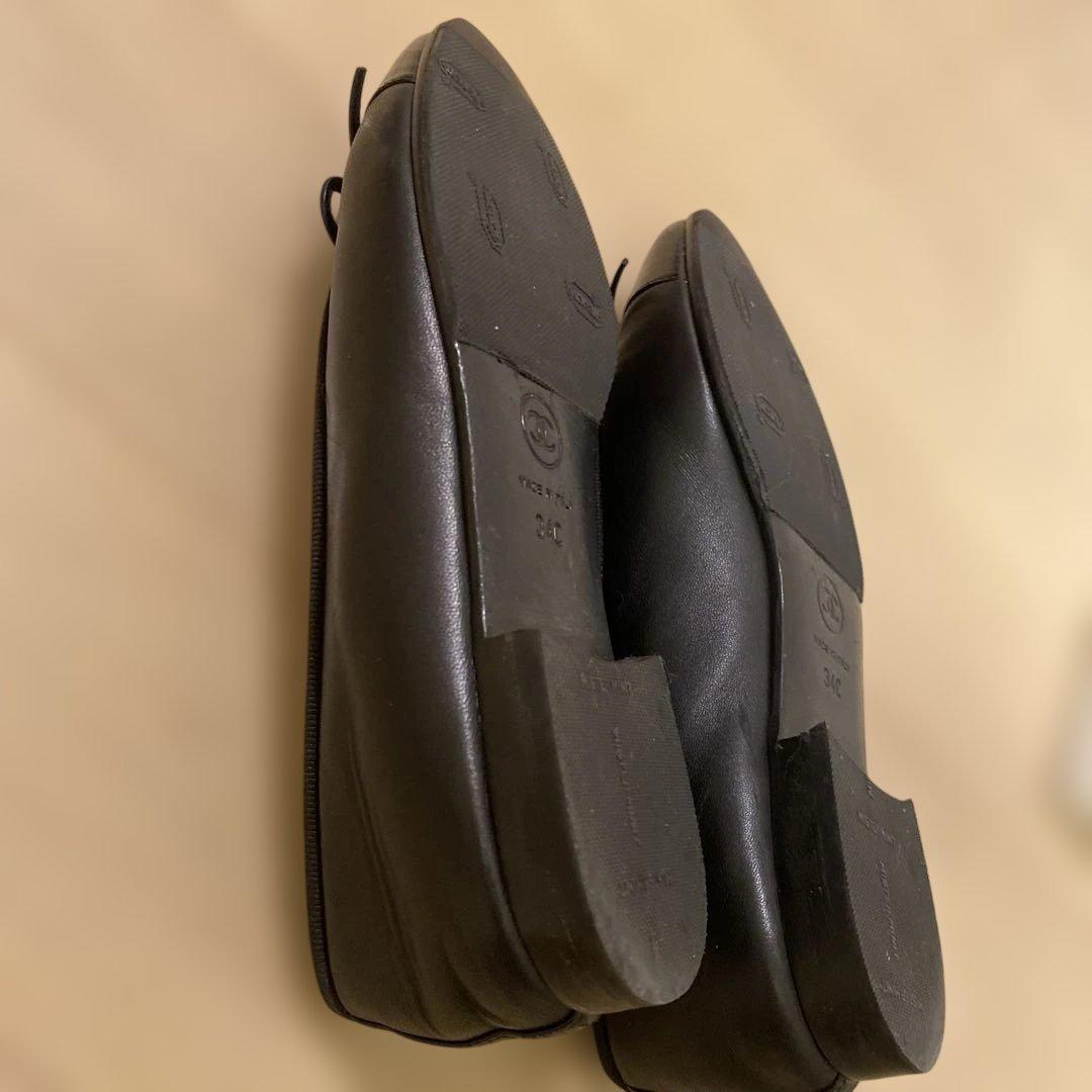 CHANEL ブラック バレエシューズ 34C