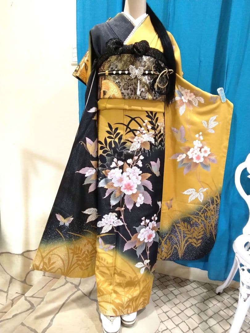 振袖フルセット、正絹振袖成人式、重ね衿、帯揚げ帯締め、西陣袋帯、襦袢