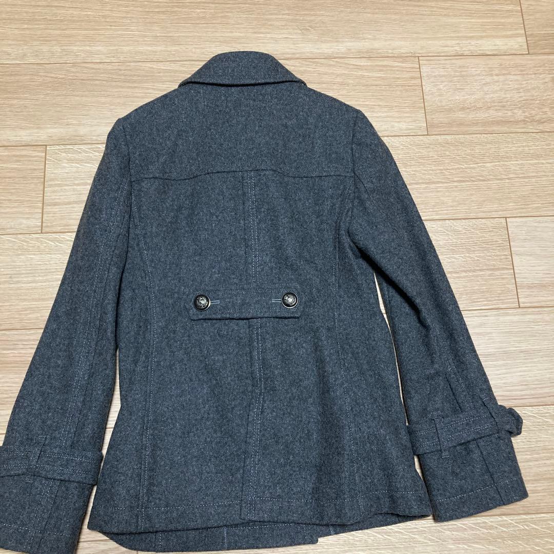 美品　バーバリーブルーレーベル　 Pコート ダブル ノバチェック38 銀ボタン