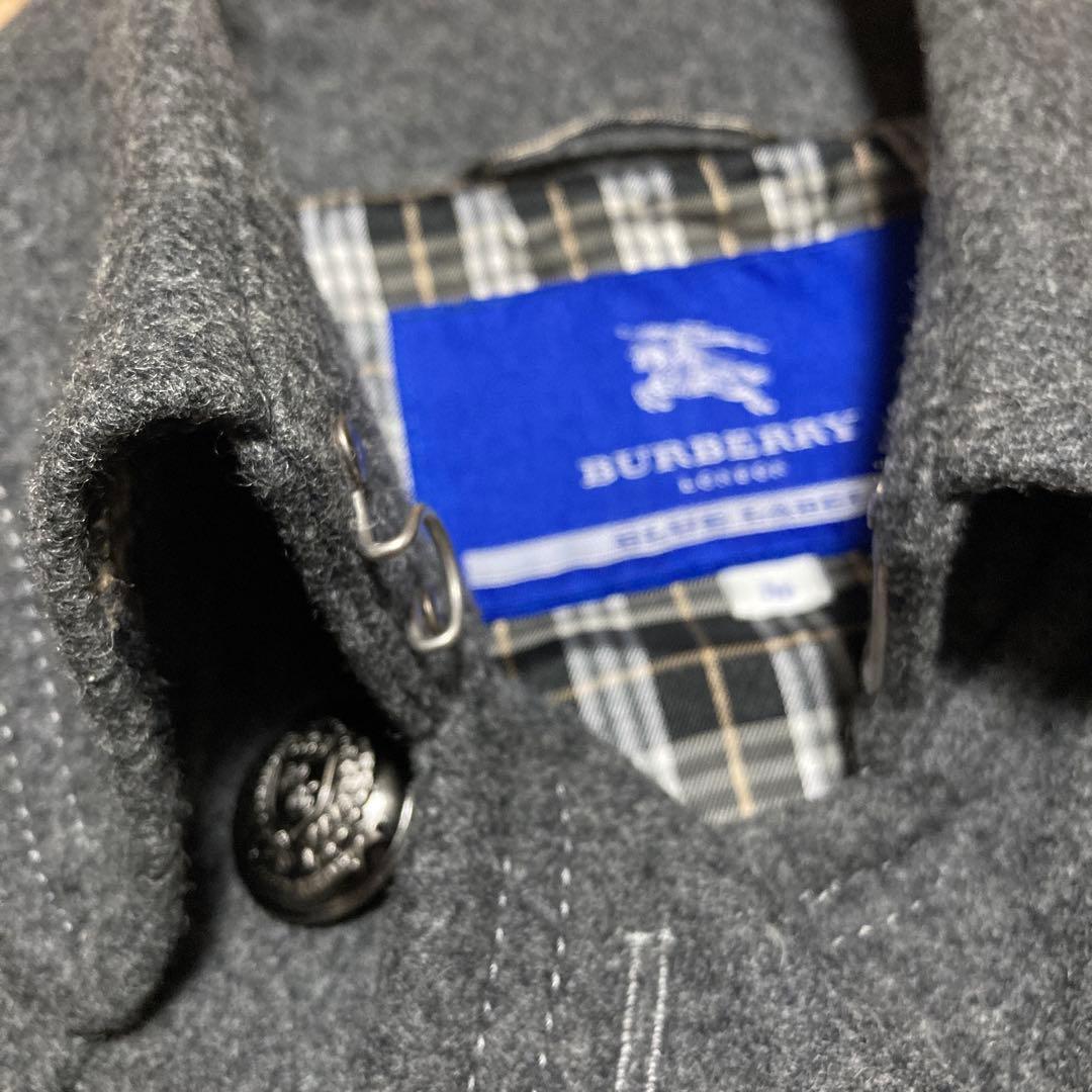 美品　バーバリーブルーレーベル　 Pコート ダブル ノバチェック38 銀ボタン