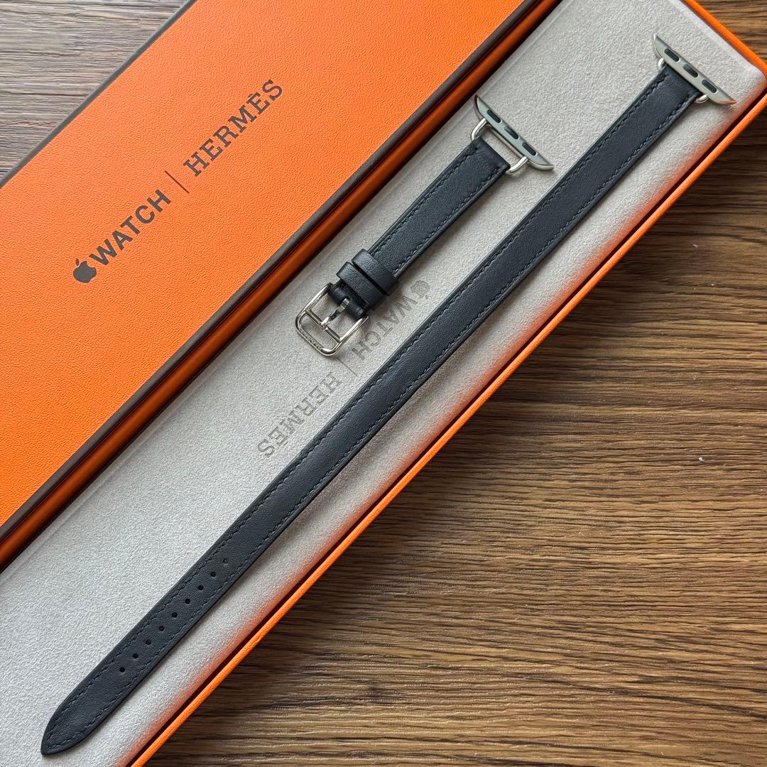2776 レア　Apple Watch エルメス　ブルーインディゴ　二重レザー
