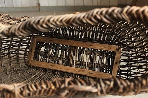 断*離様 古いあけび蔓の収納かご　山仕事　古道具　古民具