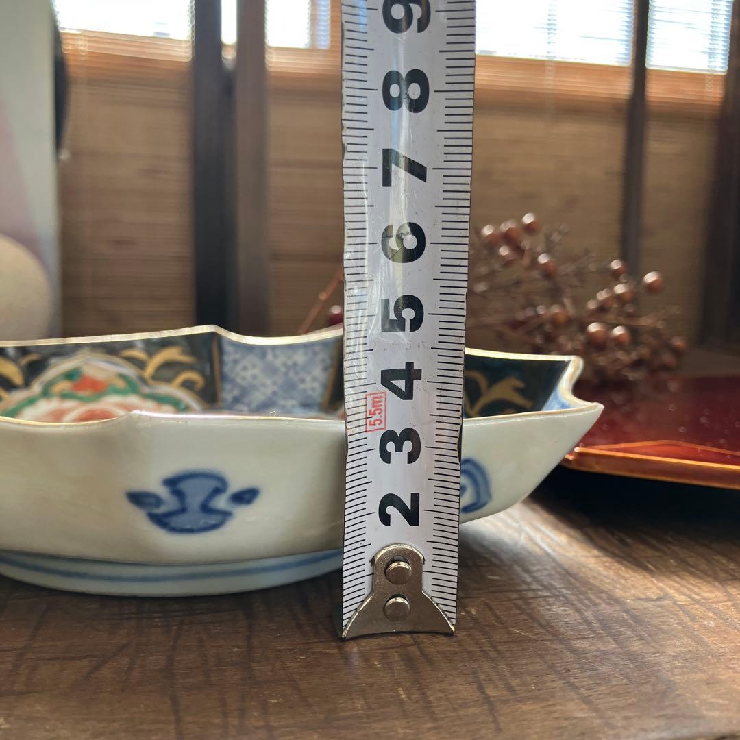 専用。アンティーク　和骨董　変形皿　菱形　蚤の市　金彩　八角形　２種　2枚セット