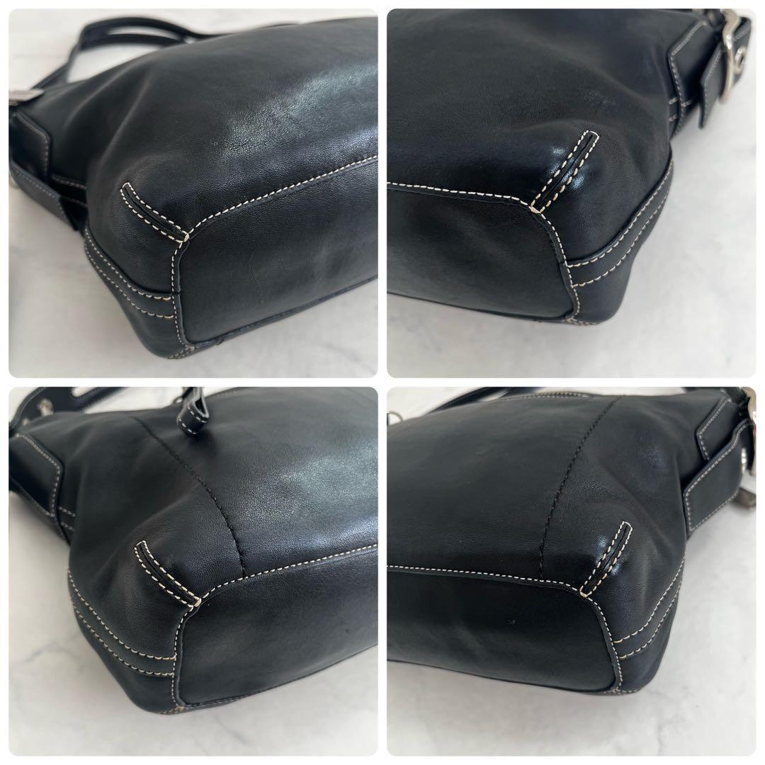 美品 コーチ レザー ワンショルダーバッグ ホーボー ブラック y2k オールド