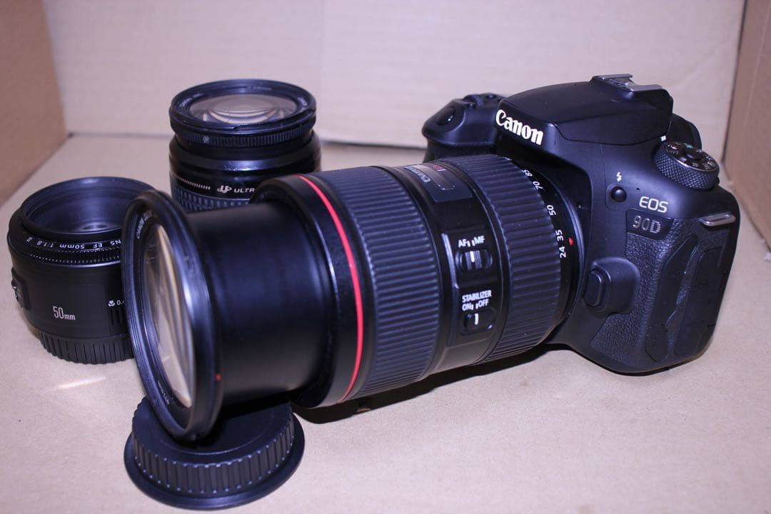 一眼レフカメラCanon EOS 90D標準&望遠&単焦点トリプルレンズセット