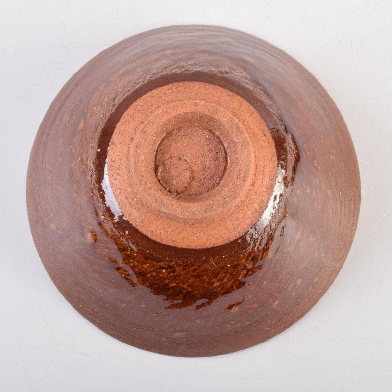 茶道具　大樋焼　大樋長左衛門　大樋年雄作　飴釉　茶碗　共布共箱　V　9136