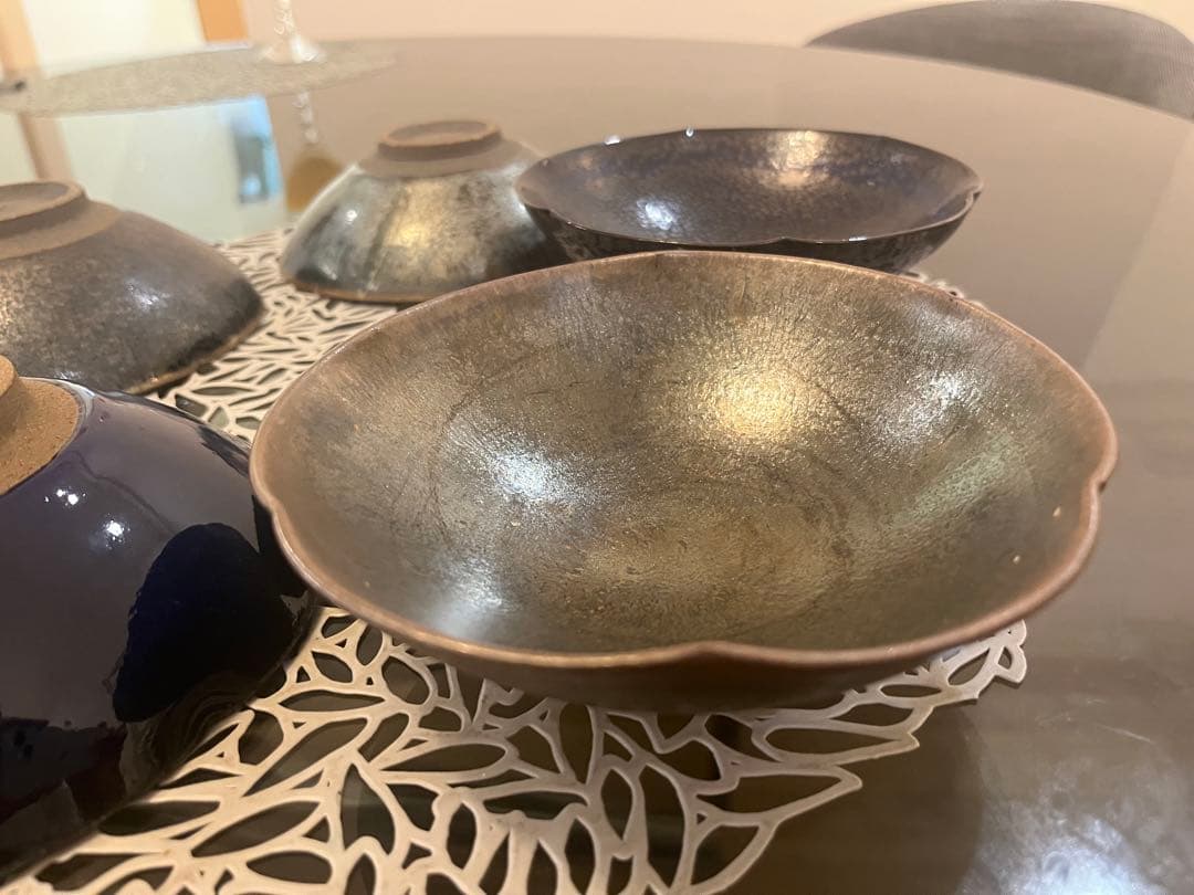 鎌田 幸二作 油滴天目等 5客セット