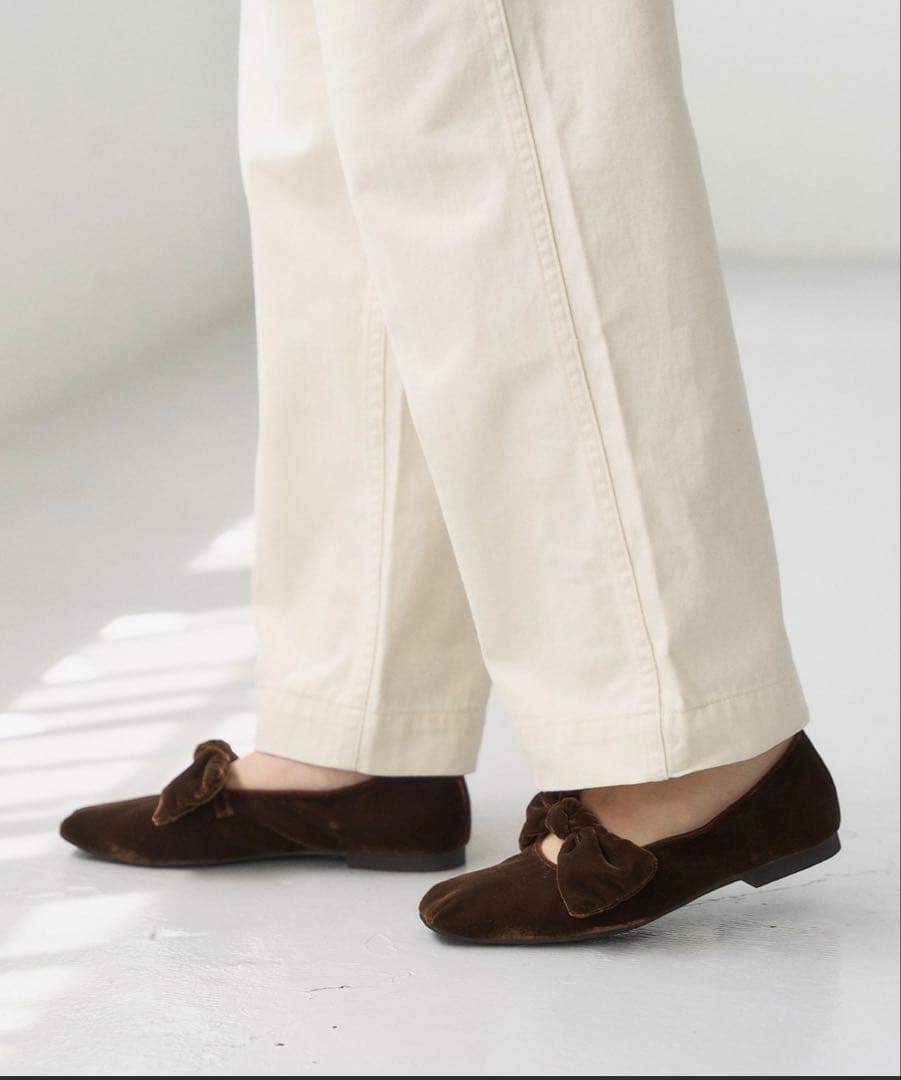 Le Talon スクエアベルベットリボンフラット 25cm