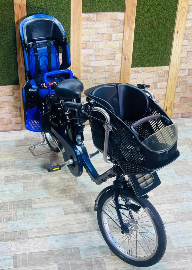 ネイビー 大容量 パナソニック 子供乗せ電動アシスト自転車 H3204