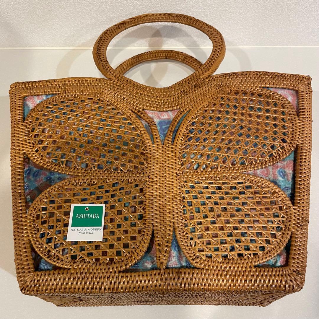 【未使用美品】インドネシア　バリ島　アシタバ　ASHITABA　カゴバッグ
