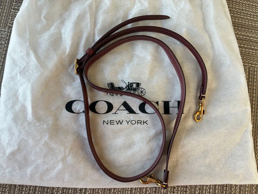 COACH オレンジ レザー ボストンハンドバッグ