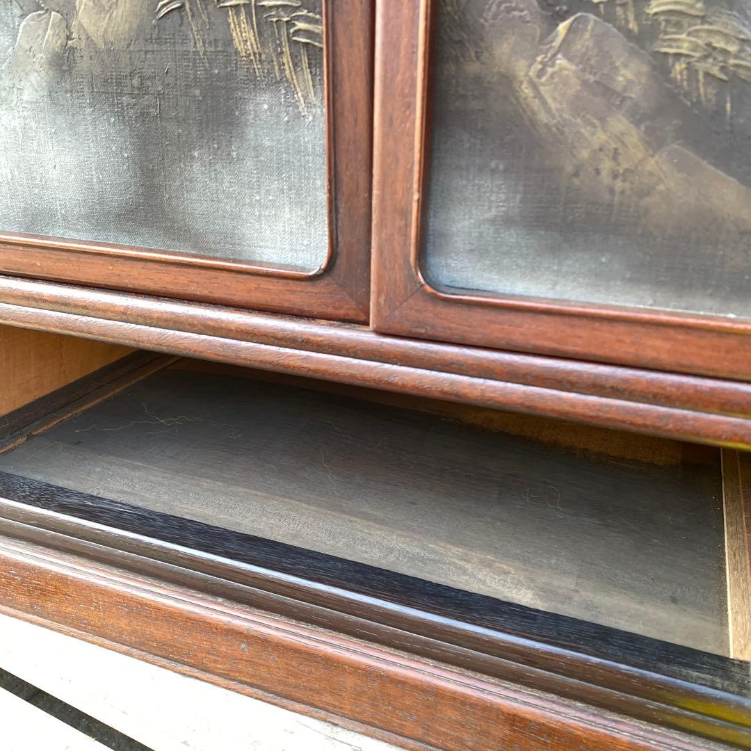 時代物 蒔絵飾り棚 紫檀 骨董品 古家具 店舗什器 箪笥 古美術