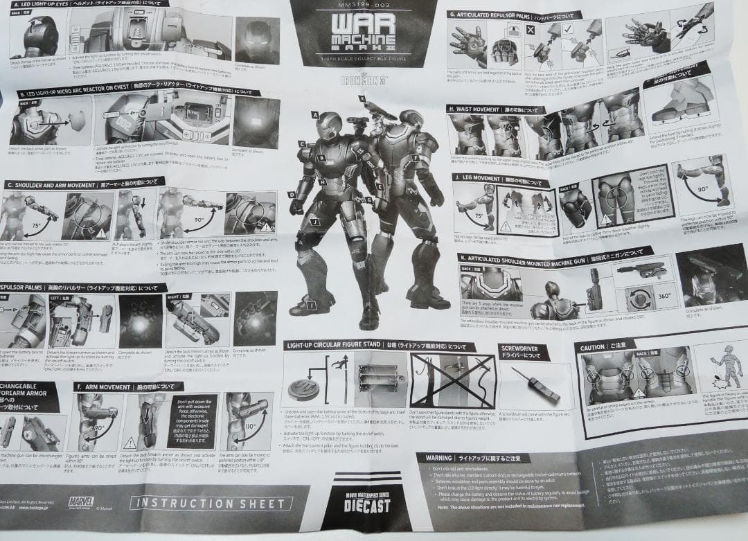 ホットトイズ アイアンマン3 ウォーマシン マーク2 1/6