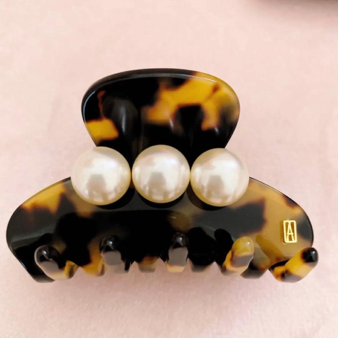 ALEXANDRE DE PARIS パール付きヘアクリップ Sサイズ