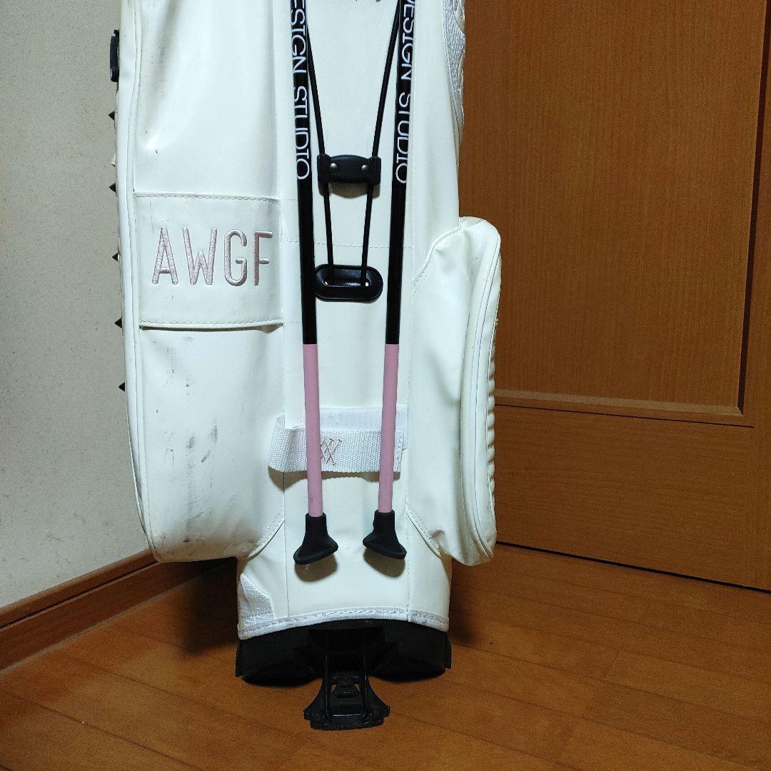A NEW GOLF★アニューゴルフ★スタンド式キャディバッグ★ホワイト×ピンク