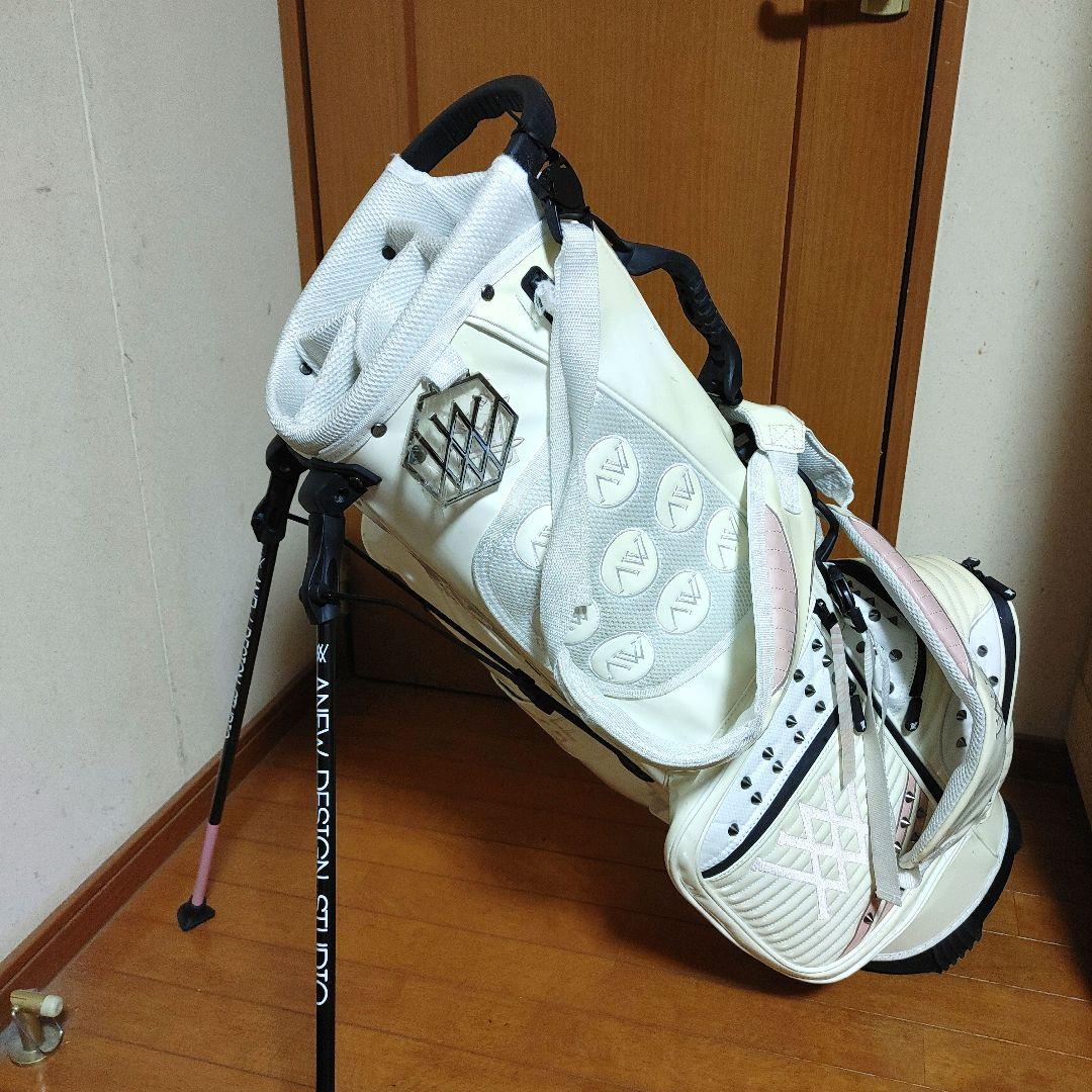 A NEW GOLF★アニューゴルフ★スタンド式キャディバッグ★ホワイト×ピンク