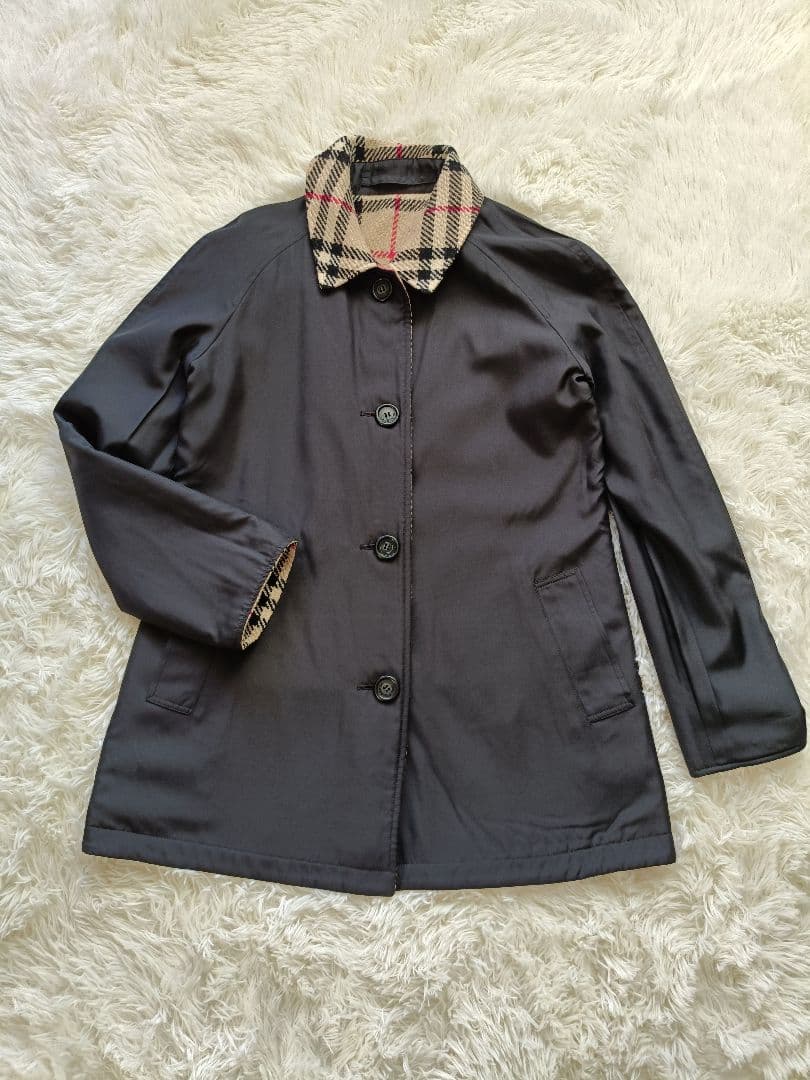 美品　 バーバリーロンドン　ノバチェック　リバーシブル　ジャケット コート　毛