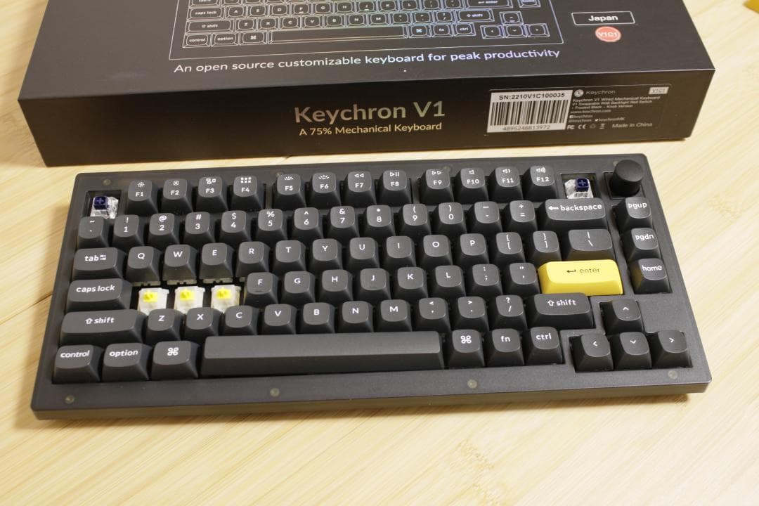 【Keychron】V1 Knob フロストブラック US ANSI 配列