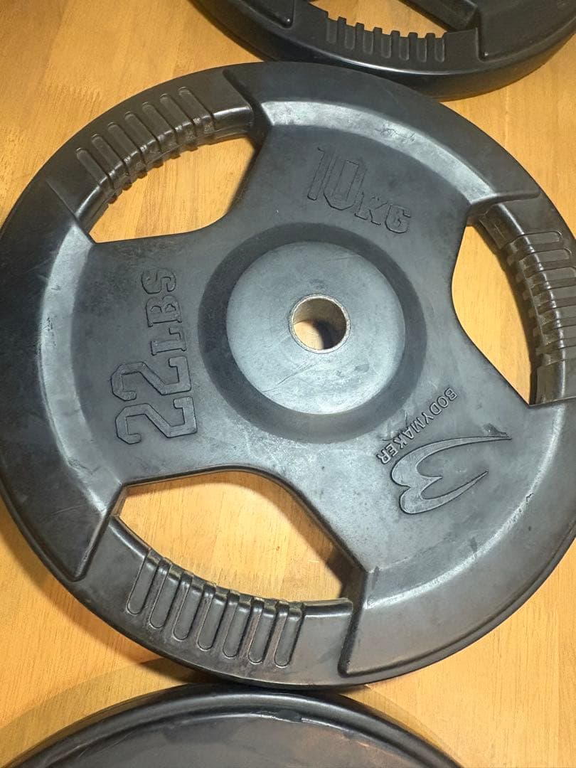 【Tomo】BODYMAKER ラバーダンベルプレート 10kg 6枚