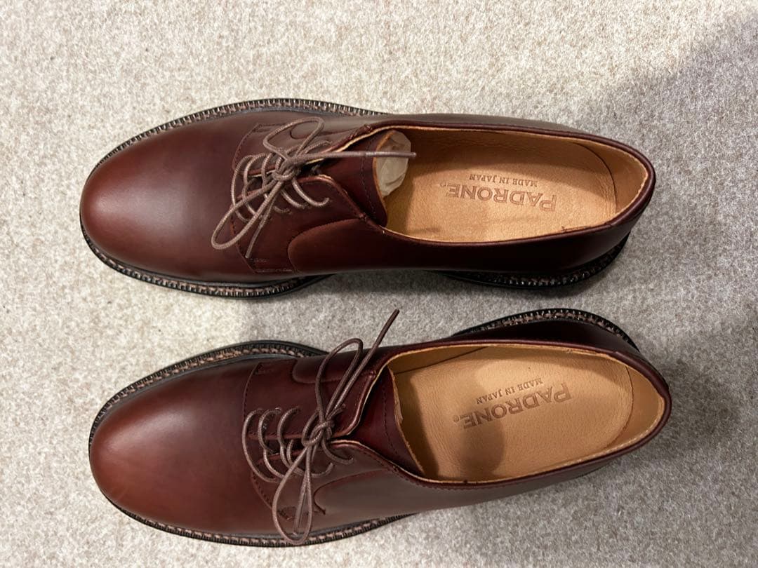 PADRONE新品未使用定価37,400円ダービープレーントゥクレープソール42
