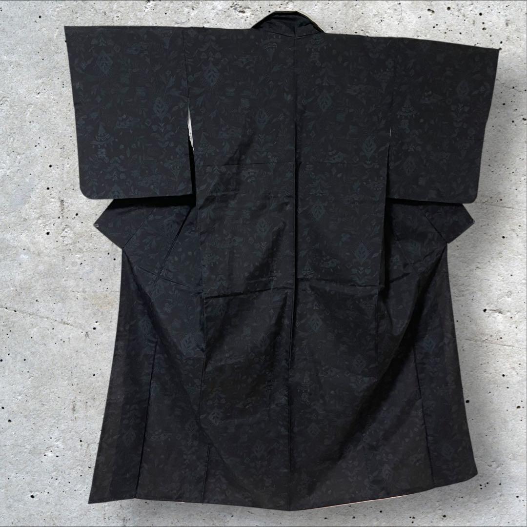 so271 洗える着物 大島紬風 小紋フルセット 身丈155裄丈64.5