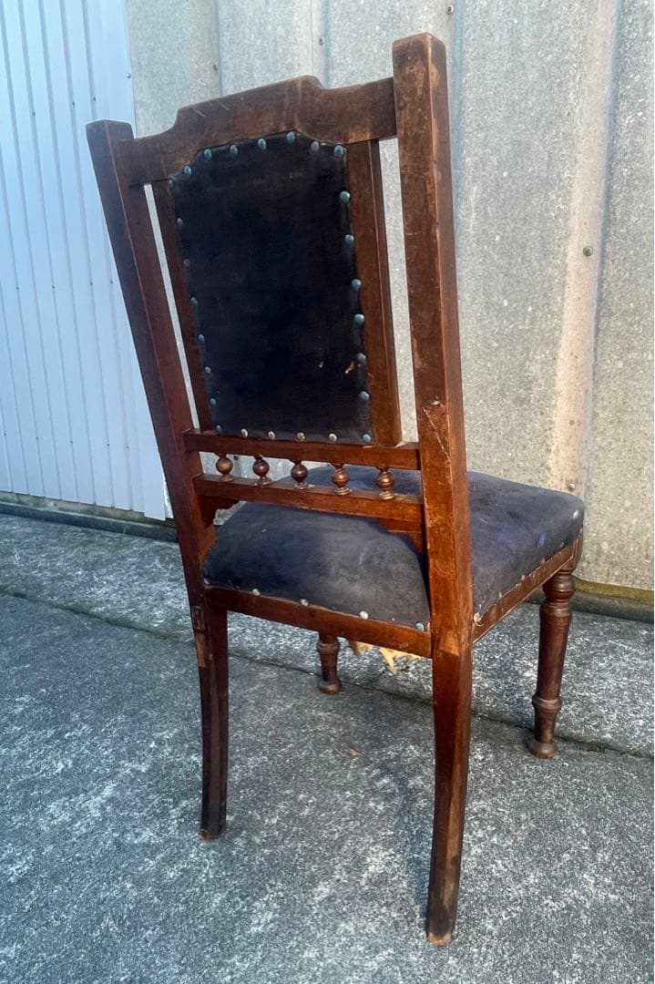 アンティーク/英国/イギリス製/サロンチェア/ダイニングチェア/椅子/ベロア