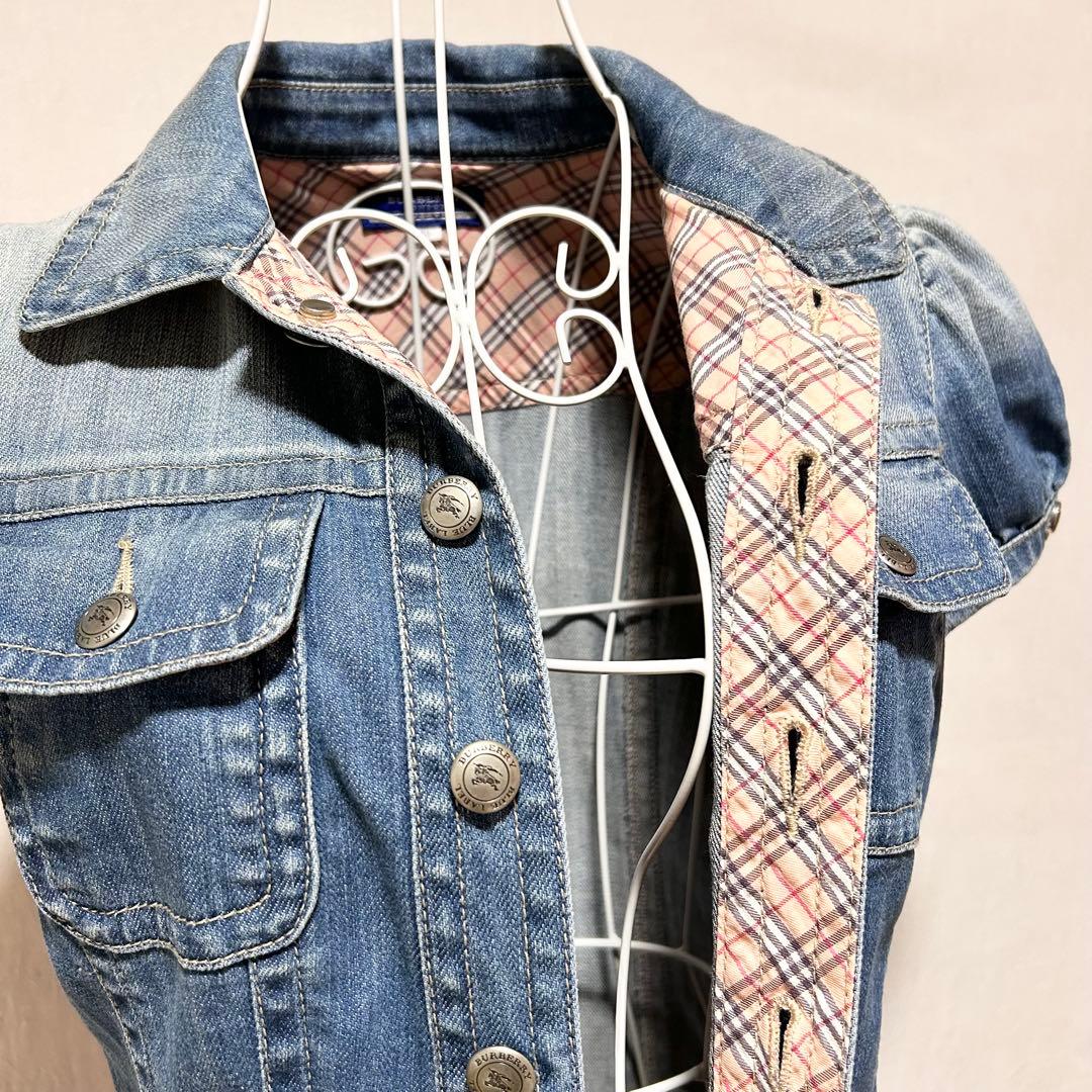 バーバリー ブルーレーベル デニムワンピース デニム ミニスカート ブルーデニム