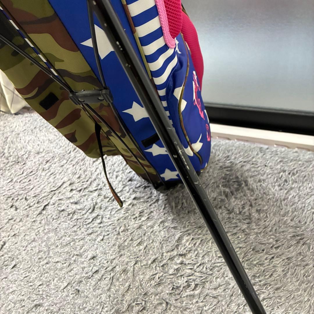 ダンスウィズドラゴン キャディバッグ スタンド式 4分割 軽量モデル 迷彩 星柄