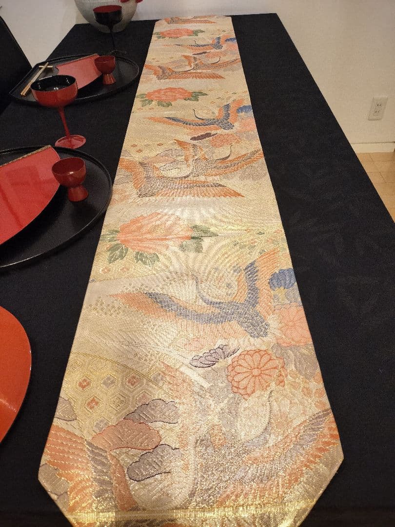 A941★高級‼️ひな祭り‼️袋帯テーブルランナー2ｍ7cm