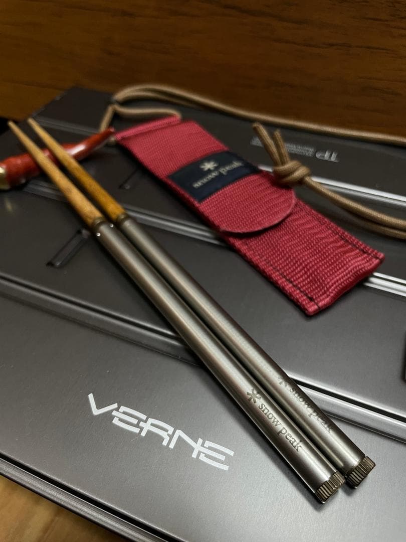 黒＆白銀、幸運の夫婦（めおと）箸！スノーピーク 旧・和武器（丸形） ブラック