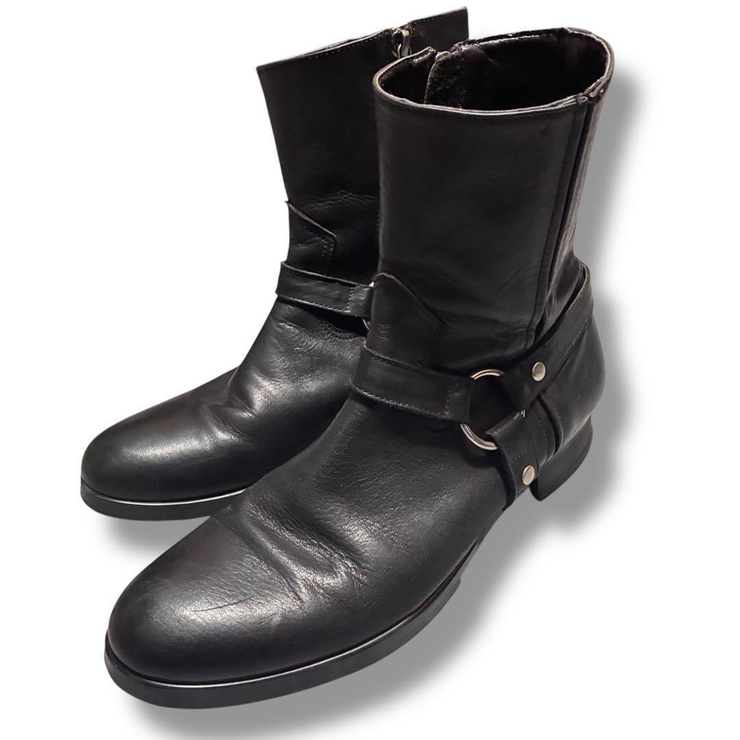 00s FUGA ハーネスブーツ　ブラック　金具　レザー　y2k 42