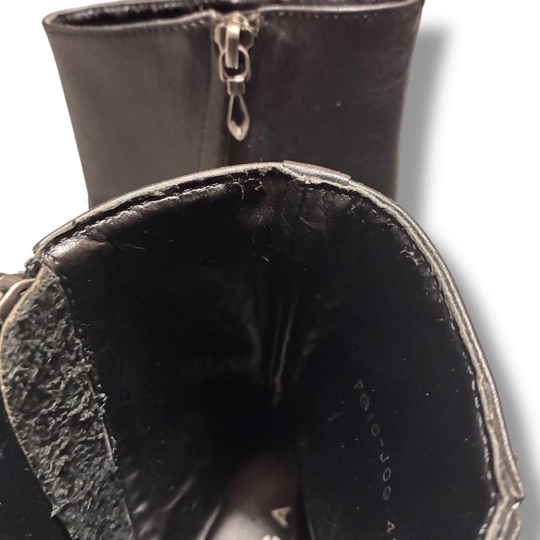 00s FUGA ハーネスブーツ　ブラック　金具　レザー　y2k 42