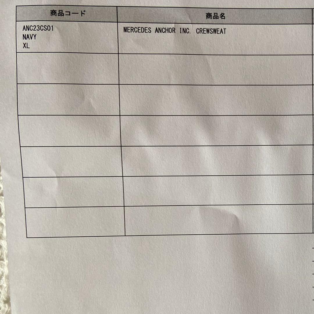 M*H様 Mercedes Anchor inc.クルースウェットNAVY新品未