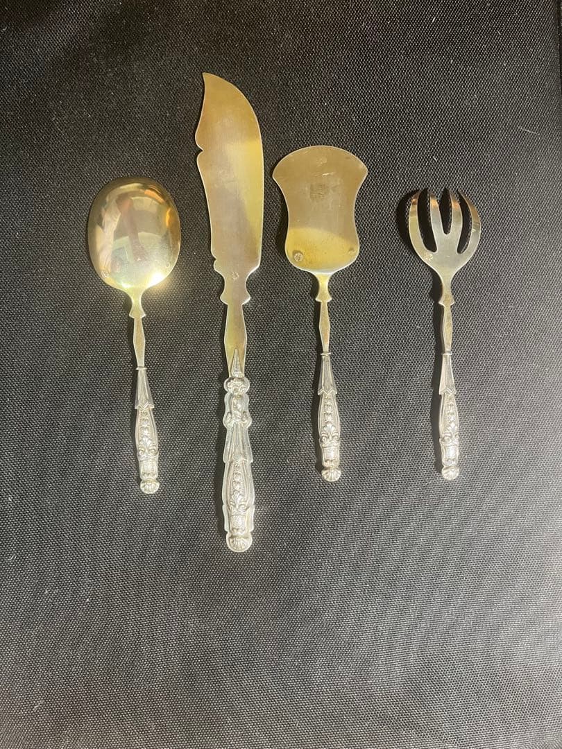 【1800年代 フランス製 アンティーク オードブルサーバー 4本セット】