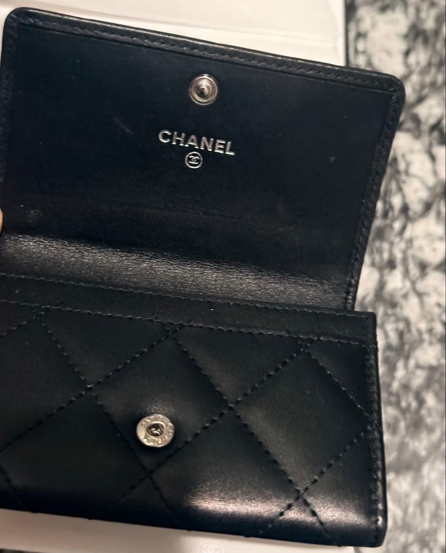 【美品】CHANEL ブラック カンボンライン 名刺入れ