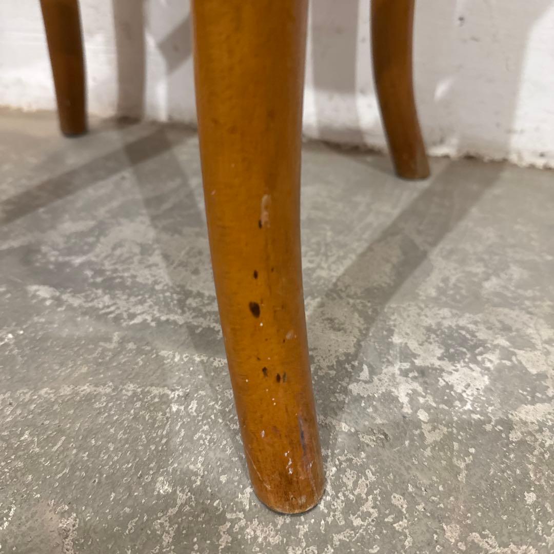 ヴィンテージ　ラウンドスツール　ベントウッド　座面装飾