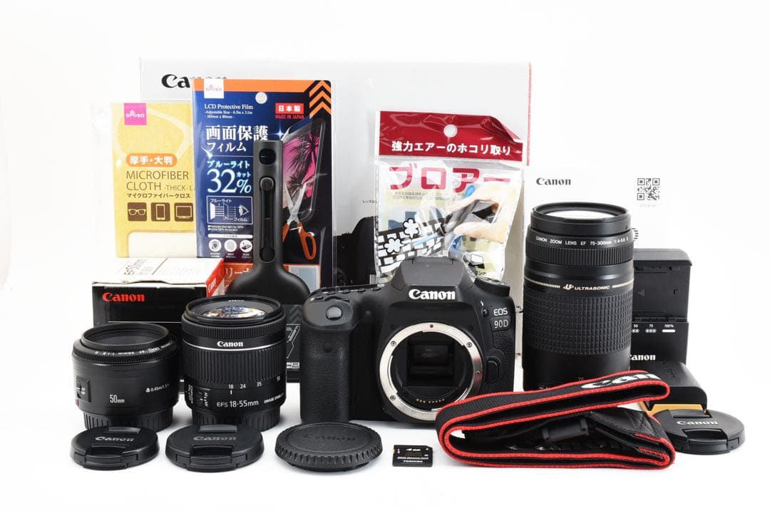3250万画素CANON EOS 90D標準&望遠&単焦点トリプルレンズセット